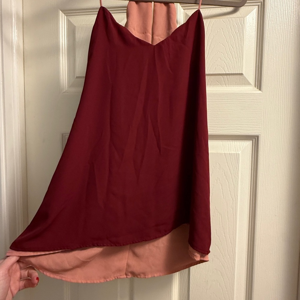Express Reversible Burgundy and Peach Tank
